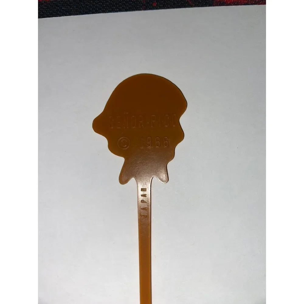 Senor‎ Pico Vintage Logo 1966 Brown Swizzle Stick